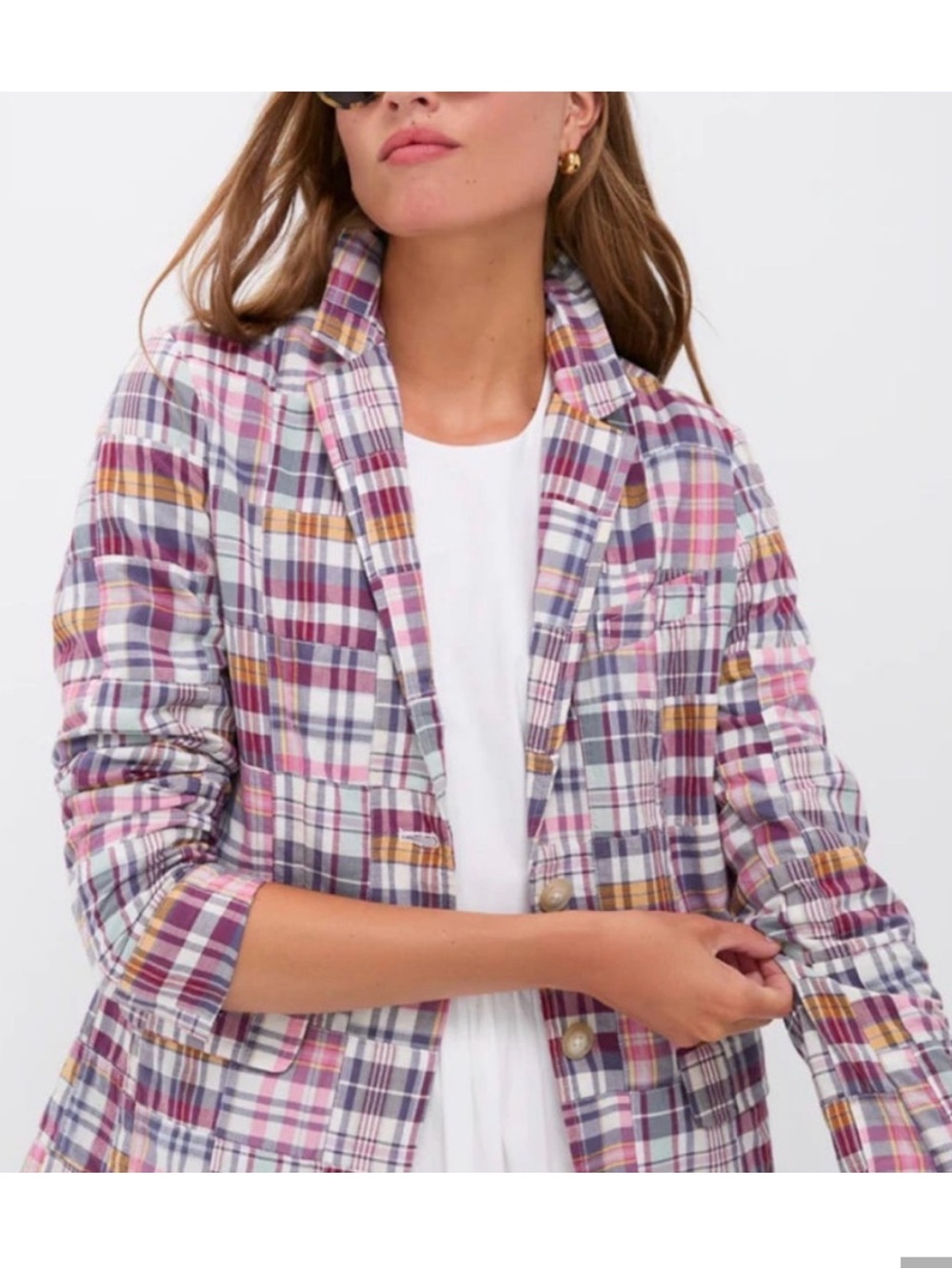 Tuckernuck EUC WORN ONCE Plaid Patchwork Blazer Jacket MEDIUM
